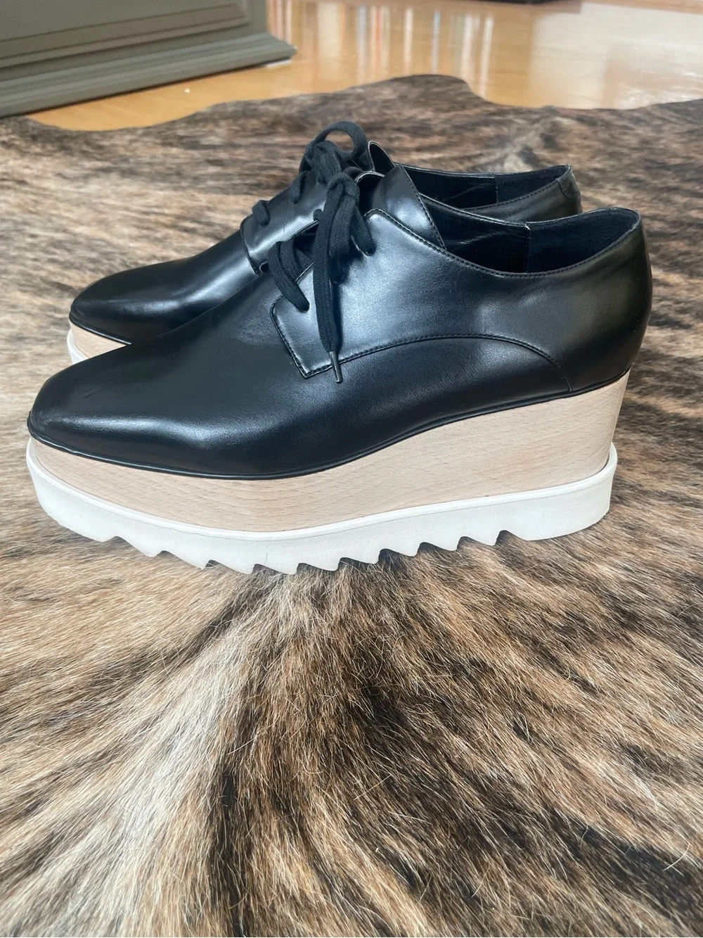 Stella McCartney Elyse Derby Black Platform 39 / 8 - 8.5